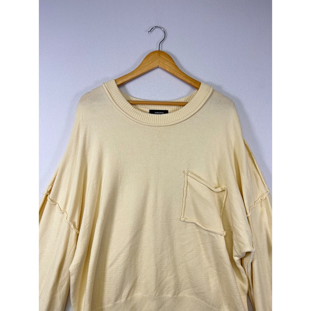 Dokotoo Sweater Soft Womens 2XL Yellow Oversized Relaxed Balloon Sleeve Pullover - Picture 8 of 9
